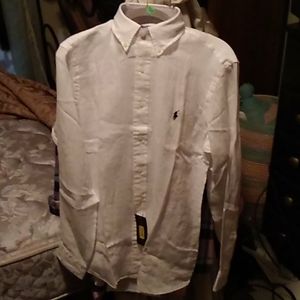 White polo dress shirt and red polo shirt